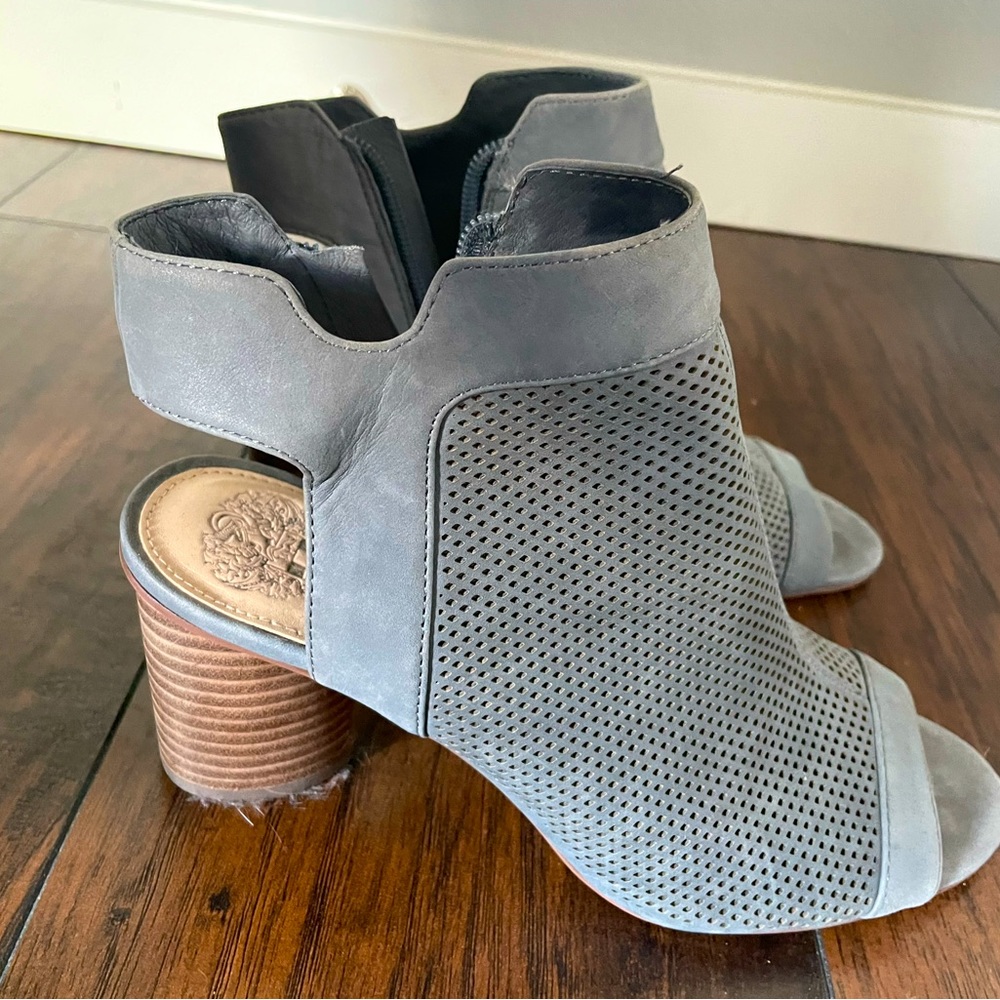 Vince Camuto Gray Open Toed Heeled Booties - image 1